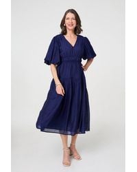 Izabel London - Printed 1/2 Sleeve Empire Maxi Dress - Lyst