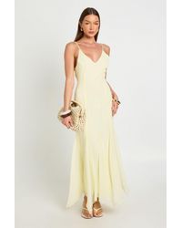 Boohoo - Tonal Chiffon Godet Hem Maxi Dress - Lyst