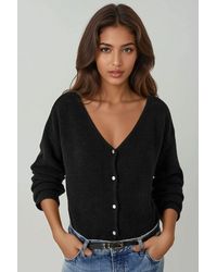 Hiccup - Ultra Soft V-Neck Buttoned Dual-Use Cardigan - Lyst