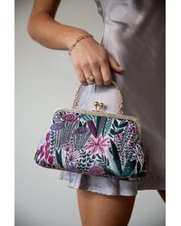 SVNX - Floral Embroidered Clucth Bag - Lyst
