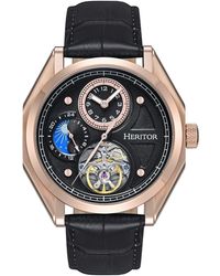 Heritor - Antoni Leather-Band Watch - Lyst