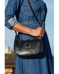 Sosandar - Snake Hoop Clasp Scoop Longline Shoulder Bag Faux Leather - Lyst