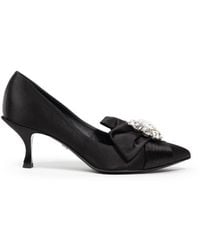 Dolce & Gabbana - Bow Pumps Satin Cr1176Aw428 Viscose - Lyst
