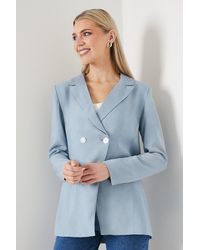 PRINCIPLES - Occasion Button Detail Split Front Db Blazer - Lyst