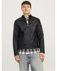 Jack & Jones - Leather Jacket - Lyst