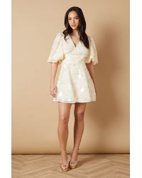 Oasis - Flared Sleeve Disc Sequin Mini Dress - Lyst