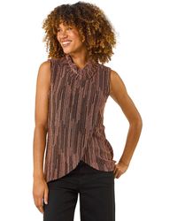 Roman - Shimmer Line Cowl Neck Tunic Top - Lyst