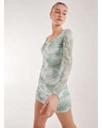 Pink Vanilla - Soft Smudge Print Long Sleeve Mini Dress - Lyst