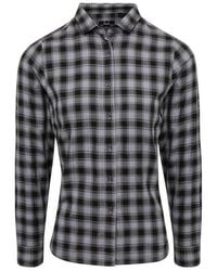 PREMIER - Ladies Mulligan Checked Long-Sleeved Shirt (Steel/ - Lyst