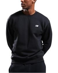 New Balance - Fleece Sweatshirt Embroidered Logo Pullover Relaxed Fit Jumper - Lyst
