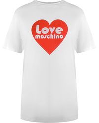 Moschino - Love Heart Logo T-Shirt Cotton - Lyst