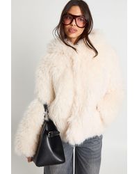 Boohoo - Hooded Short Fur Jacket - Lyst