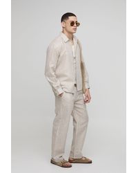 BoohooMAN - Oversized Stripe Shirt & Relaxed Trouser Set - Lyst