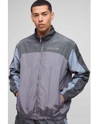 BoohooMAN - Regular Fit Nylon Colour Block Track Jacket - Lyst