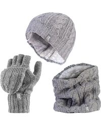 Heat Holders - Thermal Winter Fleece Hat, Neck Warmer And Converter Gloves Set - Lyst