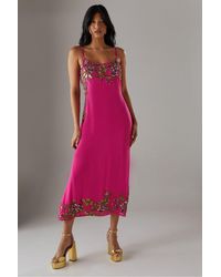 Warehouse - Hand Embellished Strappy Bias Sequin Midi Dress - Lyst