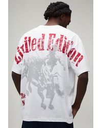 BoohooMAN - Oversized Western Over The Seams Print T-Shirt Cotton - Lyst