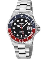 Gevril - Wall Street Enamel Dial, Ceramic/ Bezel, 316L Stainless Steel Bracelet Watch - Lyst