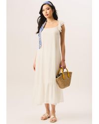 Gini London - Rüschen-Maxikleid Mit Kurzen Ärmeln - Lyst