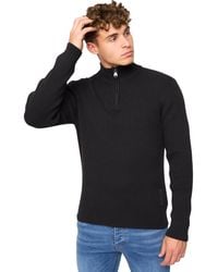 Crosshatch - Havaline Knitted Quarter Zip Pullover Cotton - Lyst
