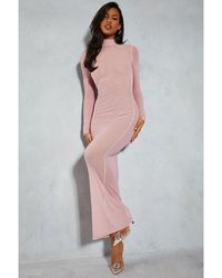 MissPap - Premium Mesh Hot Fix High Long Sleeve Maxi Dress - Lyst
