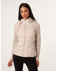Blue Vanilla - Knitted Sleeve Puffer Jacket - Lyst