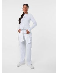 Pink Vanilla - Wide Leg Ribbed Trousers - Lyst