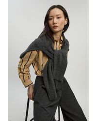 Karen Millen - Petite Stripe Cotton Oversize Tailored Essential Shirt - Lyst