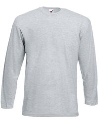 Fruit Of The Loom - Valueweight Crew Neck Long Sleeve T-Shirt - Lyst