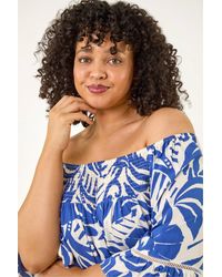 Roman - Curve Printed Bardot Top - Lyst