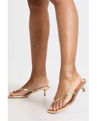 Boohoo - Wide Fit Toe Post Kitten Heel Mules - Lyst