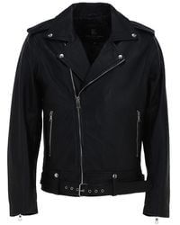 Brampton London - 'La Notte' Real Leather Biker Style Belted Jacket - Lyst