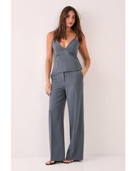 Nasty Gal - Straight Leg Buckle Detail Tailored Pants - Lyst
