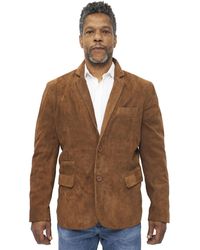 Infinity Leather - Slim Goat Suede Italian Blazer Jacket-Alexandria - Lyst