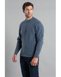 Kensington Eastside - Rope Cable Knit Crew Neck Jumper - Lyst