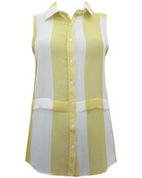 Secret Label - Striped Sleeveless Chiffon Blouse - Lyst
