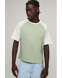 BoohooMAN - Slim Shrunken Fit Raglan T-Shirt - Lyst