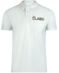 Roberto Cavalli - Vibrant Floral Logo Off Polo Shirt Cotton - Lyst