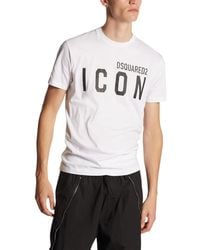 DSquared² - T Shirts D2 Icon Cool Regular Fit Short Sleeve Summer Cotton Tee - Lyst