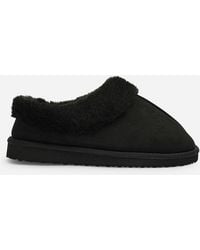 Where's That From - Wheres Inaya Mule Slippers With Faux Fur Collar Trim - Lyst