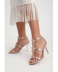 Boohoo - Embellished Triple Starfish Trim Strappy Heels - Lyst
