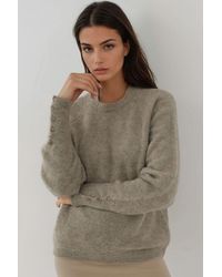 Hiccup - Weicher Strukturierter Pullover Mit Knopfdetails Und Langen Ärmeln - Lyst