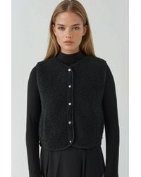 Hiccup - Textured Crew Neck Sleeveless Waistcoat - Lyst