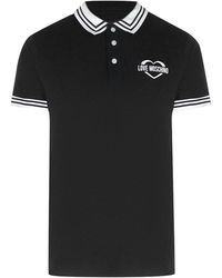 Moschino - Love Twin Tipped Collar Logo Polo Shirt Cotton - Lyst