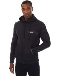 BOSS - Saggy Zip Hoodie In Donkerblauw - Lyst