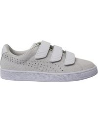 PUMA - Basket Strap Exoticskin Hook And Look Trainers 362707 02 Leather - Lyst