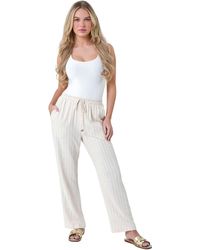 Roman - Petite Linen Blend Stripe Trousers - Lyst