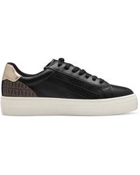 Tamaris - Faux Leather Fashion Lace Up Sneakers - Lyst
