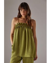Warehouse - Crushed Satin Strappy Bandeau Top - Lyst