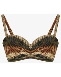Penti - Cesira Lotus Zebra Pattern Shimmery Bikini Top - Lyst